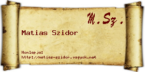 Matias Szidor névjegykártya